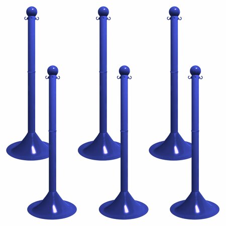 MR. CHAIN Blue Light Duty Stowable Stanchion, 6PK 93506-6